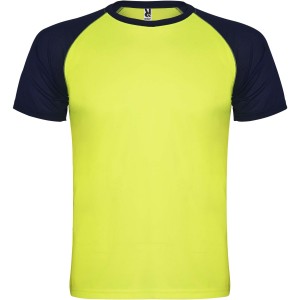 Roly Indianapolis r�vid ujj� uniszex sportp�l�, Fluor Yellow, Navy Blue